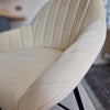 Set of 2 Velvet Kitchen Counter Island Bar Stools with Backs Cream Fabric