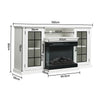 TV Stand with Log Insert Fireplace - White-Electric Fire 3 Colour Flame-150x70cm