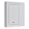 LED Bathroom Mirror Cabinet wit Storage 3 Color Lights Touch Switch Clock 2-Door