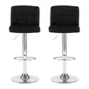 2x Chrome & Height Adjust Swivel Faux Leather Kitchen Breakfast Bar Stool