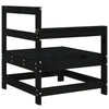 Garden Corner Sofas Outdoor Sectional Sofa 2 pcs Black Solid Wood Pine