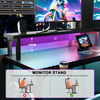 Flamaker L Shaped Gaming Desk with LED & Power Strip 150x150cm Computer Table