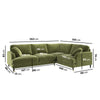 Olive Green Velvet 4 Seater Right Hand Corner Sofa - Payton SOF202