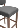 2x Breakfast High Bar Home Kitchen Pub Stools Chair Linen Seat Padded Wooden Leg
