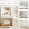 White Dressing VanityTable LED Mirror Makeup Desk with 5 Drawers 2Shelves