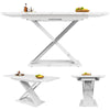 Extendable MDF Dining Table/Kitchen Table, Cross-Leg Base 118-157x75cm White