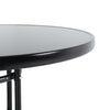 80cm Glass Table And Folding Chairs w/ Parasol Hole Garden Patio Furniture Sets
