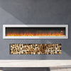 White 60'' Living Wall Insert Fire Wide Heater Freestand Electric Led Fireplace
