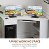 Smart L-Shaped Corner Desk with Storage & Keyboard Tray - Modern White Design