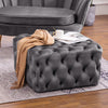Square Grey Extra Chesterfield Ottoman Coffee Table Pouffe Seat Footstool Velvet