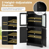 Chic Wood Storage Cabinet 2 Doors Display Organizer Pantry Cupboard Black