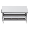 Stainless Steel Kitchen Work Bench Catering Table Worktable W/Undershelf, Wheels