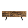 Flip Top Side Table With Storage Narrow Rustic Brown Wooden Chest Trunk Cabinet