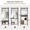 Large 3-Tier Metal Clothes Rail Hall Open Wardrobe Closet Anti-slip Board Shelf