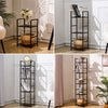 2/3/4/5 Shelf Metal Framed Wooden Bookcase Industrial Modern Bookshelf Display