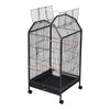 Mobile Metal Bird Cage Open Play Top Parrot Cage Budgie Cage with Perch Feeders