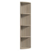 Modern 4 Tier Corner Bookshelf – Beige Wooden Storage Unit & Display Stand