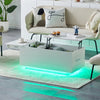 Coffee Table High Gloss LED Lift up with Storage White Living Room Furniture