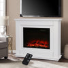 Freestanding Electric Fire Inset Fireplace Wood Mantel Surround Log Flame Heater