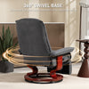 Swivel Recliner Chair with Footrest Wooden Base for Living Room Bedroom, Grey