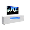 High Gloss White TV Stand Cabinet Unit Shelves Storage RGB LED Cupboard 180cm