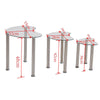 Nest Of 3 Nested Nesting Tables Side End Coffee Table Glass/Wood for Living Room
