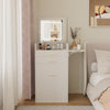 Modern Dressing Vanity Table Set with LED Mirror Stool Side Panel 2 Drawers