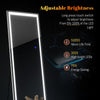 Full Length Mirror With LED Lights Touch Free Standing & Wall Mounted 150 x 40cm