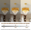 Modern Crystal Chandelier Gold Chandelier, 3-Tier Crystal Chandelier Light Fixtu