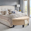 Semi-Circle Storage Footstool Ottoman Pouffe Stool Velvet Chair Upholstery Bench