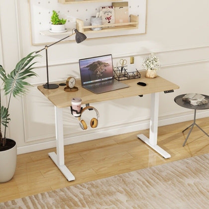 120x60cm Electric Standing Desk Height Adjustable Sit to Stand Table with Hook