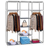 Durable Canvas Fabric Wardrobe Clothes Closet Storage Organizer 175x150x45cm