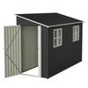 BIRCHTREE 4x10ft Lean To Garden Shed Metal Storage House Pent Roof Anthracite