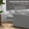 Single Chair Bed with Adjustable Backrest and Wheels for Living Room Grey