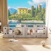 XXL Large Dog Playpen Cage Pet Whelping Box Clear Newborn Puppy Safe Fence Doors