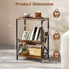 Record Holder Shelf 3-Tier Record Player Stand w/ V-Shaped Magazine Holder