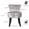 Soft Dressing Table Chair Vanity Makeup Stool Dining Seat Pouffe with Wood Legs