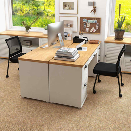 2 pcs Stackable Office Guest Chairs with Mesh Back & Cushioned Seat