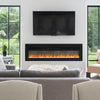Black 70'' Electric LED Fireplace Glass Crystal Effect Heater Wall/Freestanding