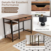 Industrial Computer Desk 100CM Home Office Desk w/ Drawer & Adjustable Shelf