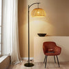 Floor Lamp with Bamboo Shade, Floor Lamp for Home Office, Bedroom, Living Room