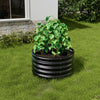80cm Outdoor Garden Round Metal Raised Vegetable Planter Flower Trough Grow Bed