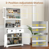 Multifunctional Modern Storage Cabinet 4 Doors Cupboard-White