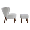 Big Sale! Teddy Fabric Armchair Cocktail Wing Back Chair Lounge Sofa w/Footstool