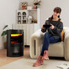 Fireplace Electric Heater Stove w/ Thermostat Control Black Freestanding