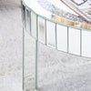 Elegant Round Mirrored Coffee Table with Crystal Inlay Bling Silver Accent Table
