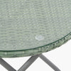 TOBS 2 Seater Bistro Set Outdoor Rattan Foldable Chairs and Tempered Glass Table