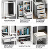 Large Dressing Table With Drawers Mirror Stool Set Makeup Desk Vanity White NEW