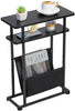 Small Side Table for Small Spaces Slim End Table with Magazine Holder Narrow End