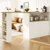 EXTENDABLE KITCHEN ISLAND DINING BAR TABLE WITH STORAGE CABINET FOR DINING ROOM